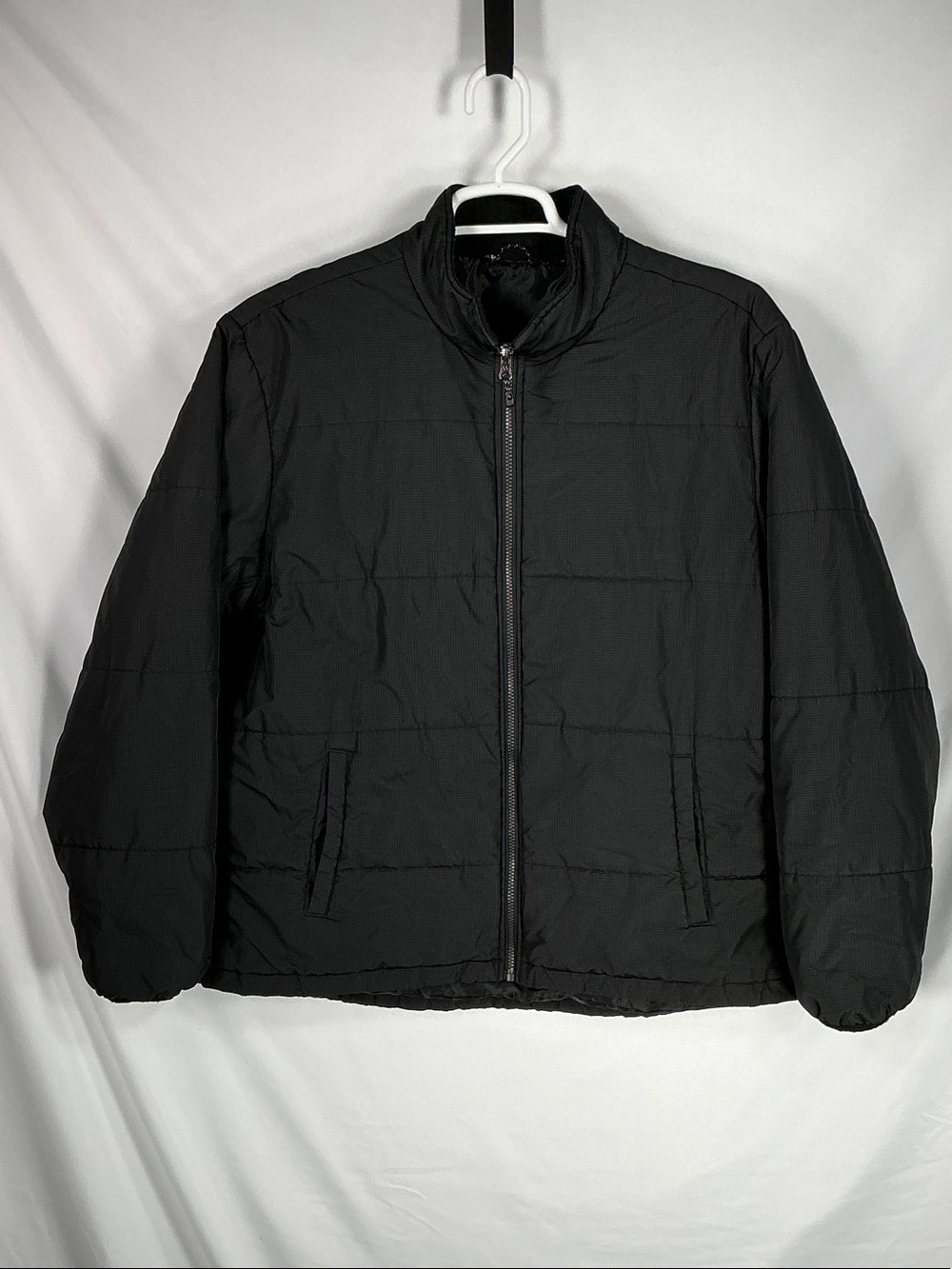 Swiss Tech Men Black Quilted Puffer Jacket Modular Liner Insulated Coat Size XL